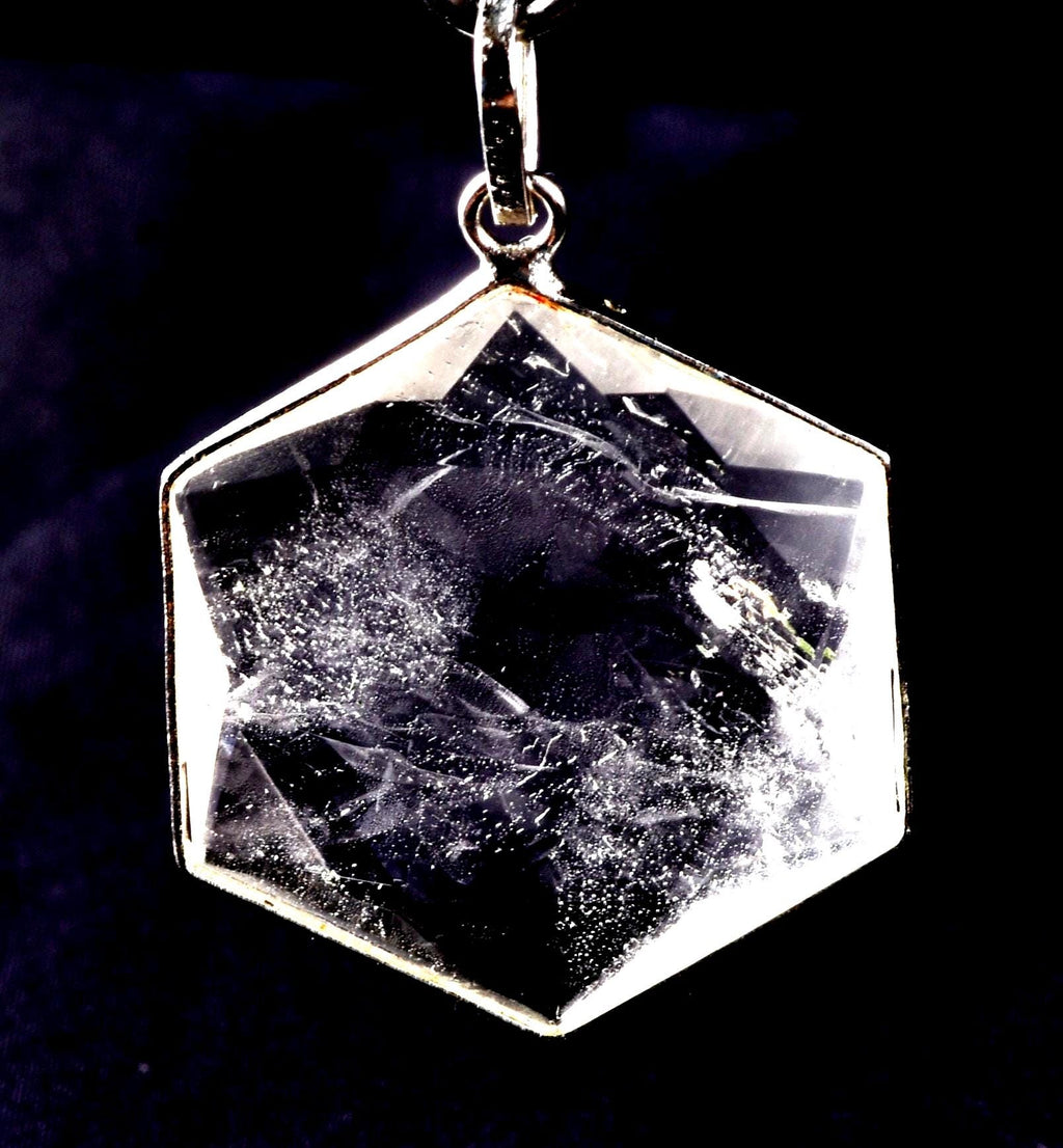 satyaloka Quartz Hexagonal Star Pendant Devic angel  Facilitator Accelerator| Hexagram | Sacred Geometry 8260