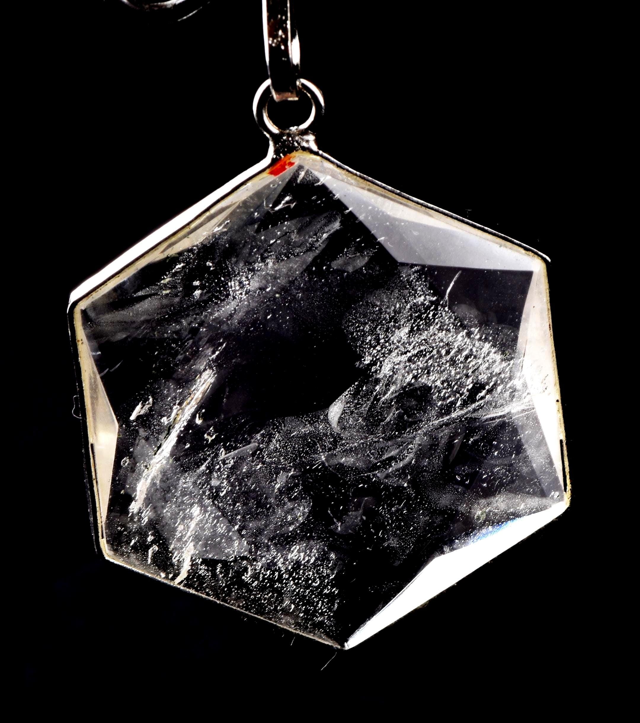 satyaloka Quartz Hexagonal Star Pendant Devic angel  Facilitator Accelerator| Hexagram | Sacred Geometry 8260