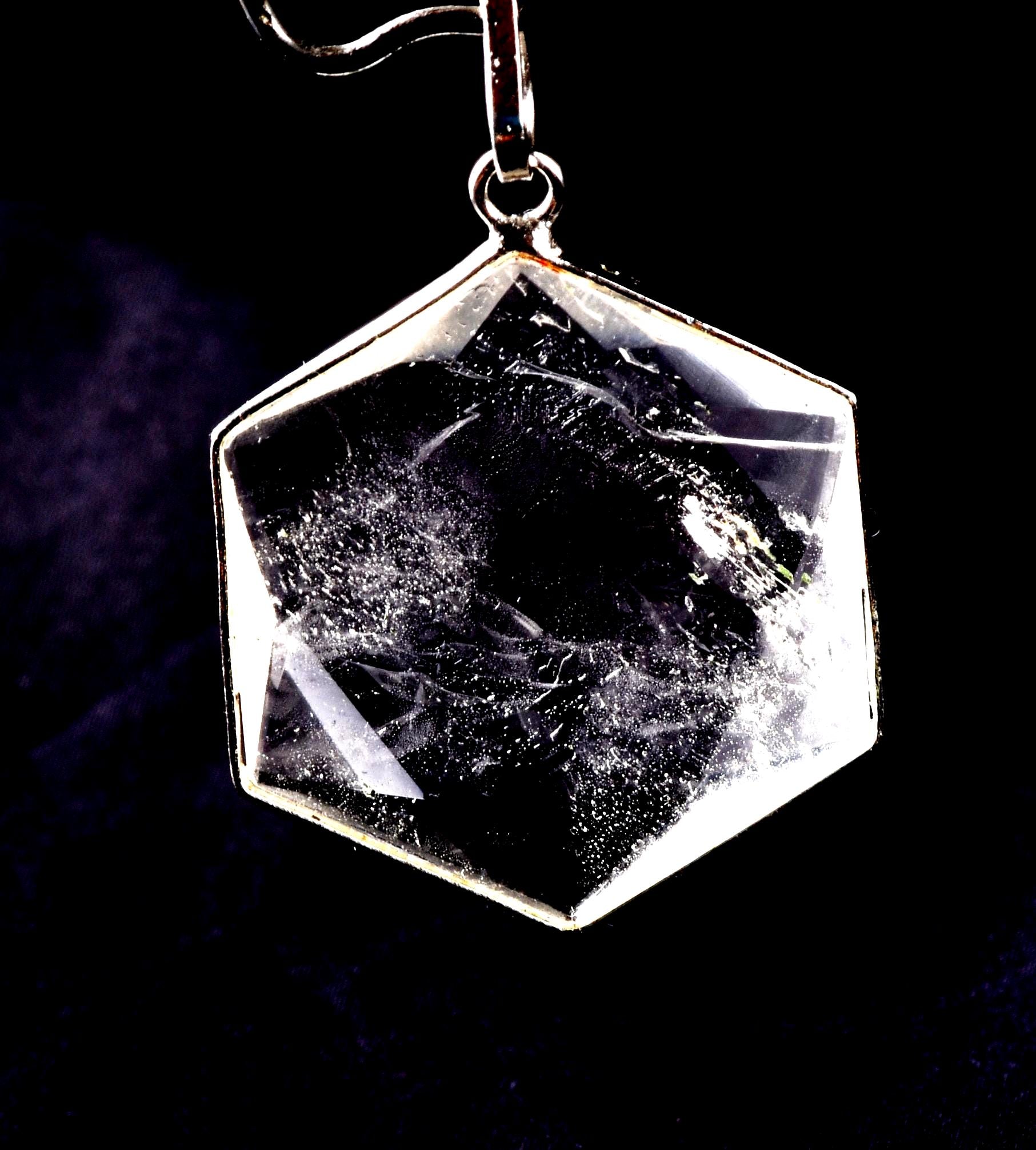 satyaloka Quartz Hexagonal Star Pendant Devic angel  Facilitator Accelerator| Hexagram | Sacred Geometry 8260