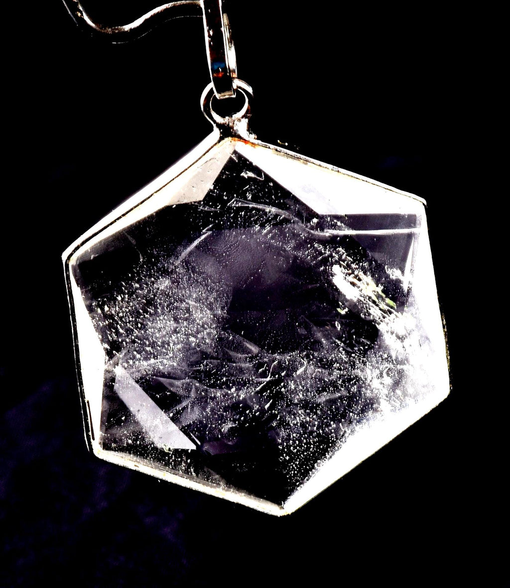 satyaloka Quartz Hexagonal Star Pendant Devic angel  Facilitator Accelerator| Hexagram | Sacred Geometry 8260