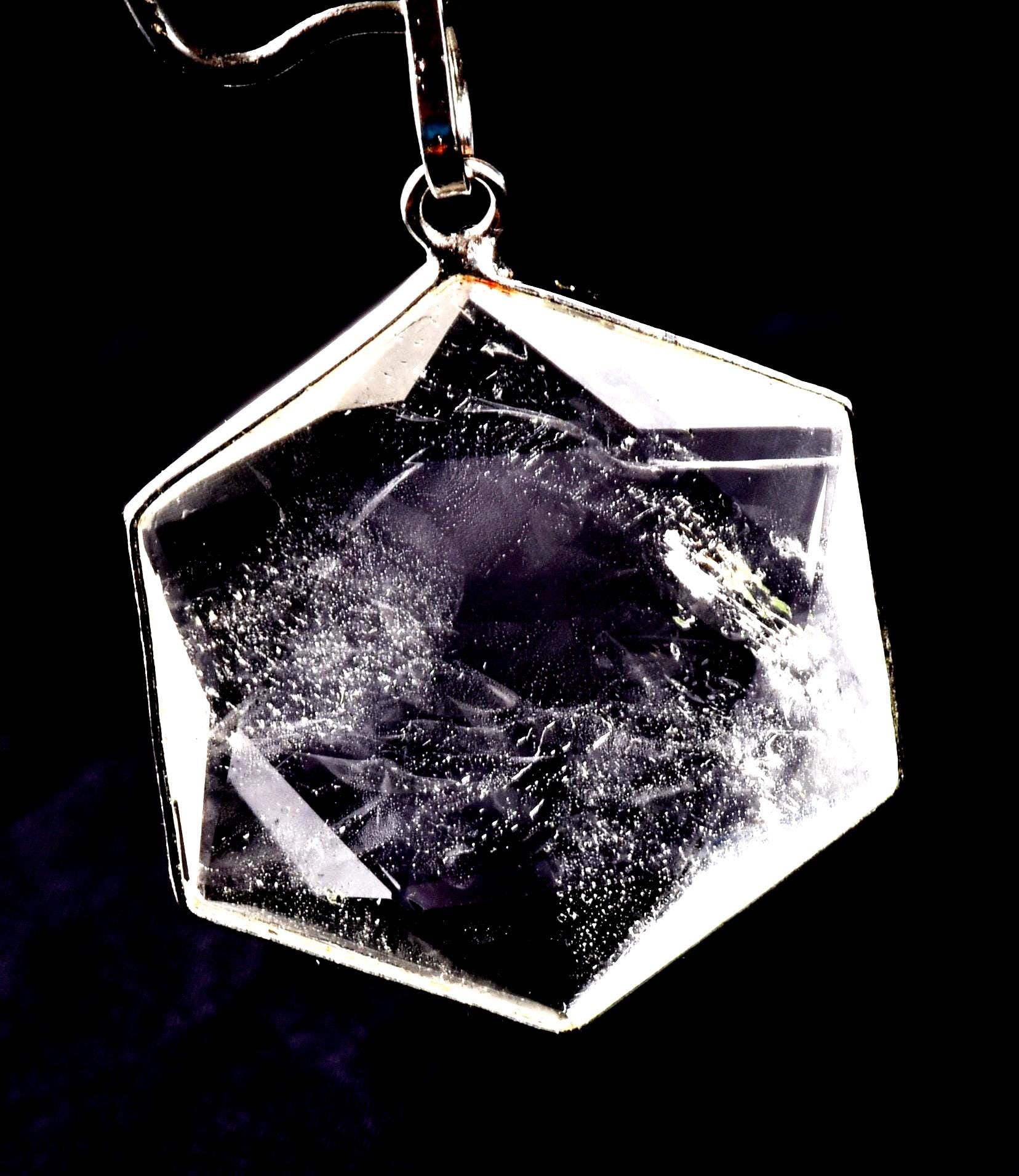 satyaloka Quartz Hexagonal Star Pendant Devic angel  Facilitator Accelerator| Hexagram | Sacred Geometry 8260