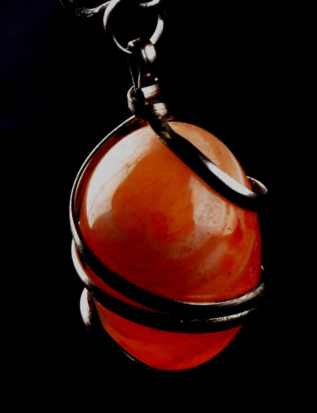 Rare Mystic Sulemani  pink Carnelian pendant natural  ''evil eye'' stone # 8252