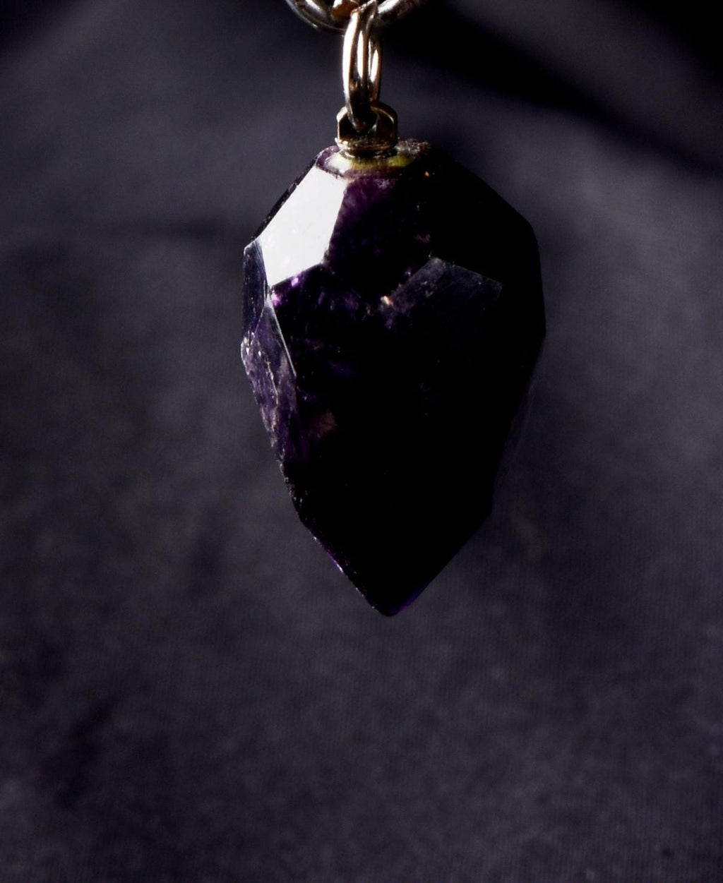Dark Amethyst  grape faceted pendant  cell regeneration,negative ion generation  #8271