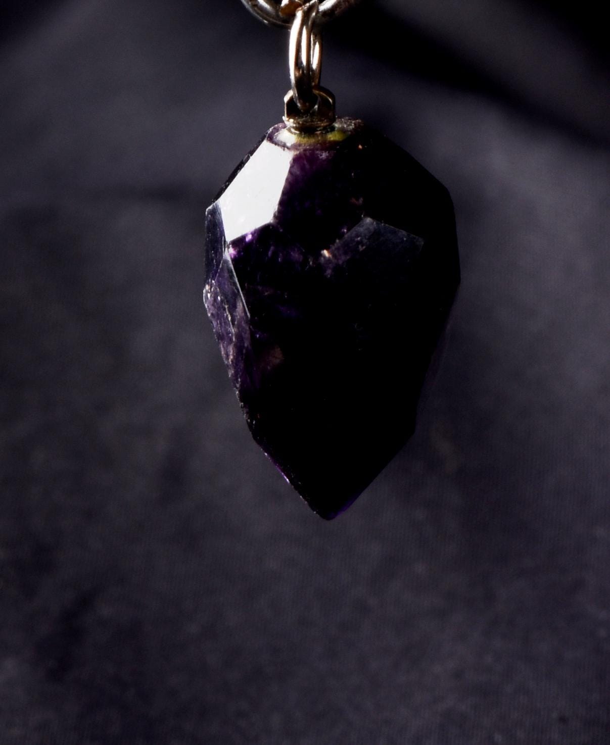 Dark Amethyst  grape faceted pendant  cell regeneration,negative ion generation  #8271