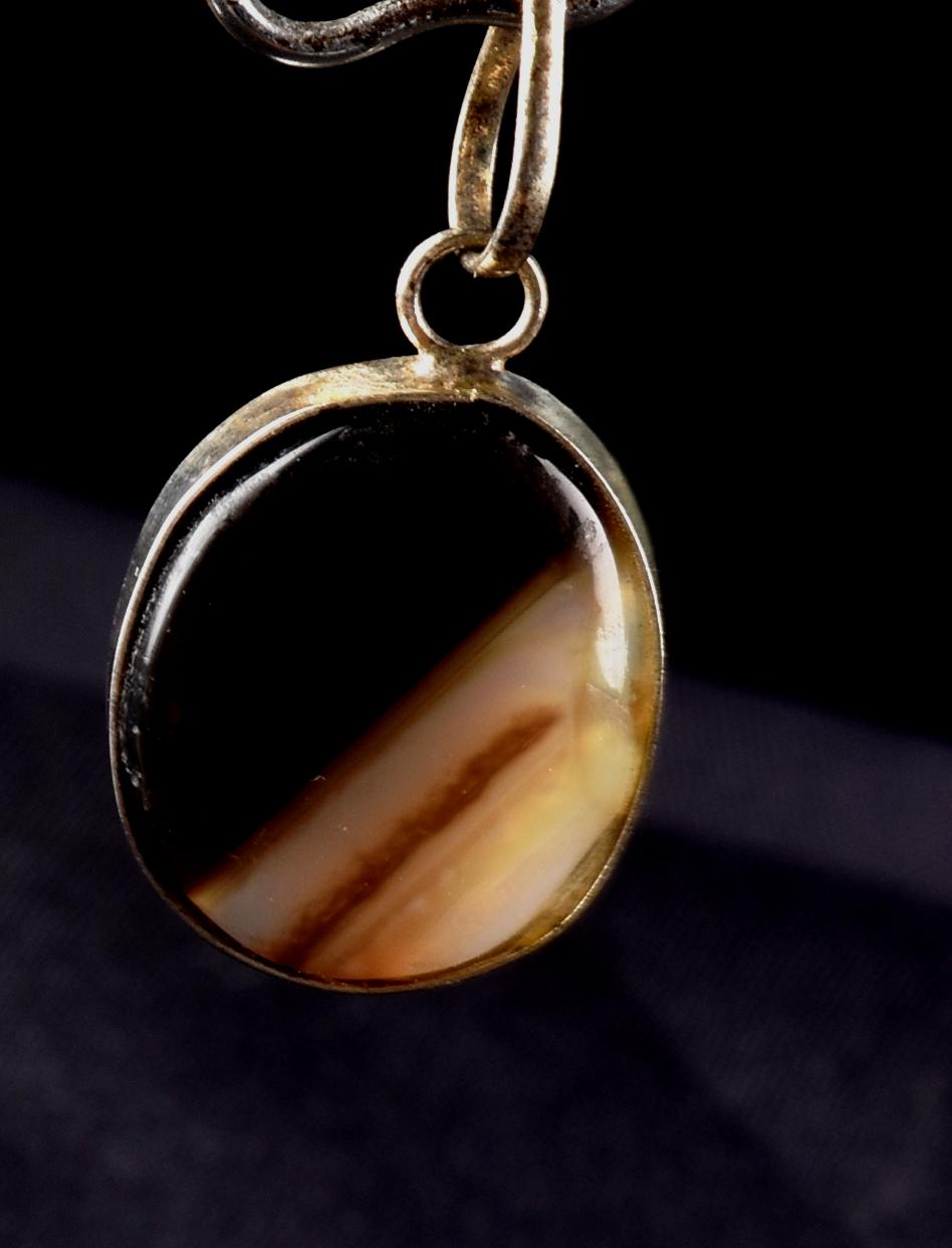 Rare Mystic  Sulemani soloman stone  natural  yin yang  pendant #8272