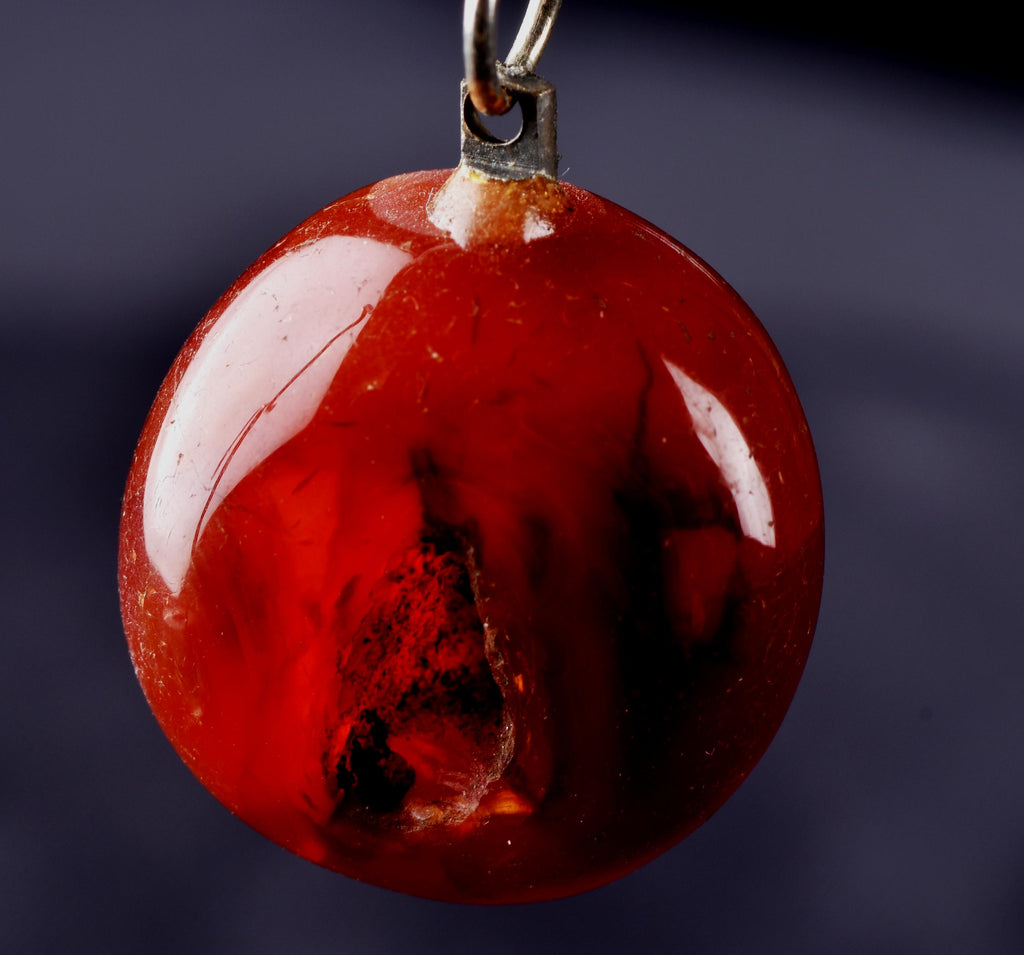 old carnelian natural cave   pendant creativity courage protection strength   #8262