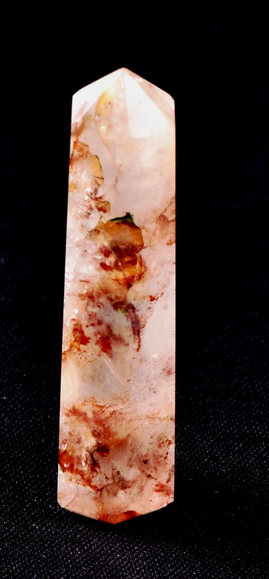 Himalayan Red   agnitite  pocket obelisk  Spiritual spark of supra mental transformation   # 8280