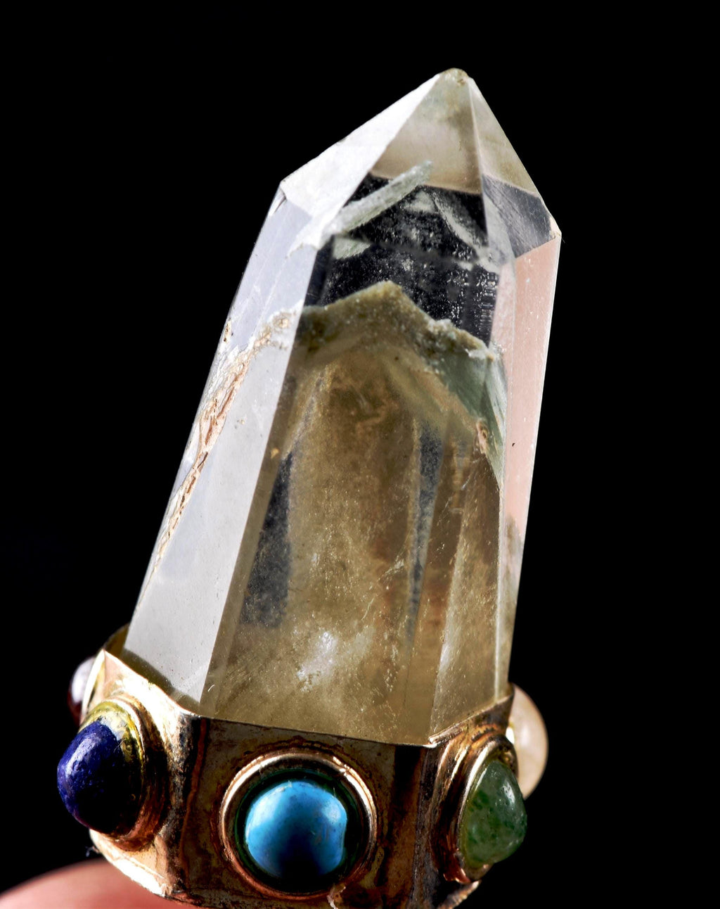 Himalayan lemurian  manifestation quartz  baby quartz inside rainbow   crystal  special multi gem pendant#7308