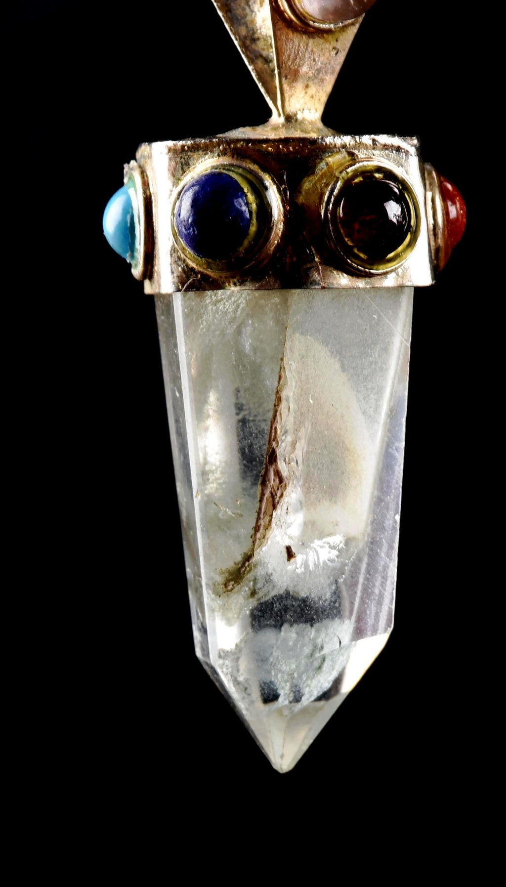 Himalayan lemurian  manifestation quartz  baby quartz inside rainbow   crystal  special multi gem pendant#7308