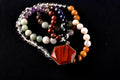 Satyaloka  Amethyst Golden Healer green aventurian  Necklace, Jasper Hexagonal  Pendant 8296