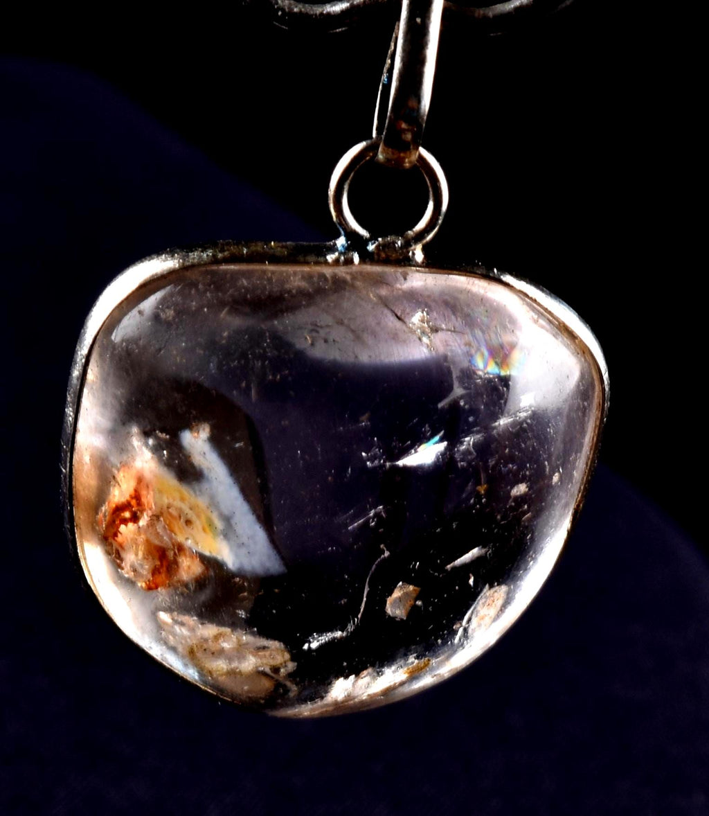 Satyaloka   manifestation quartz mysterious scrying silver  pendant High frequency synergy 12 crystal   #8253
