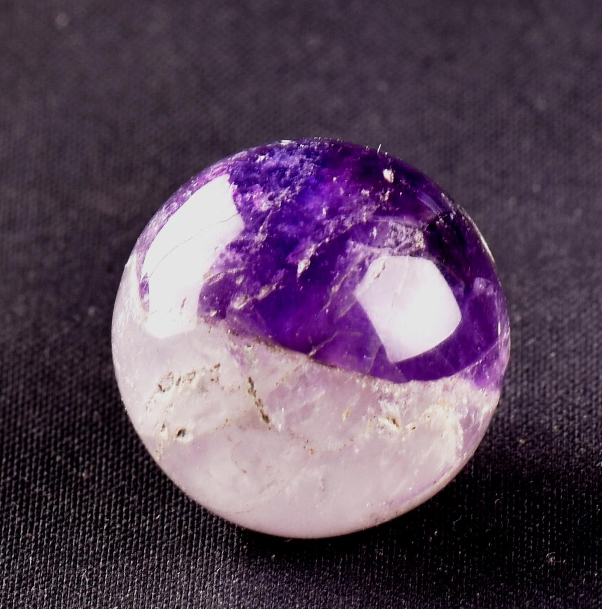 Amethyst chevron pocket sphere evil eye cell regeneration,negative ion generation  #8282