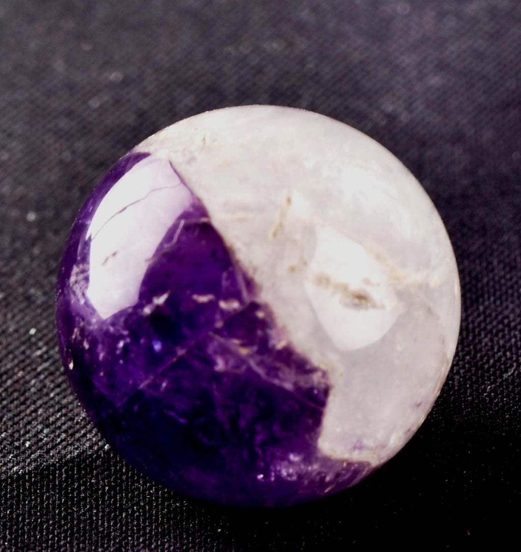 Amethyst chevron pocket sphere evil eye cell regeneration,negative ion generation  #8282
