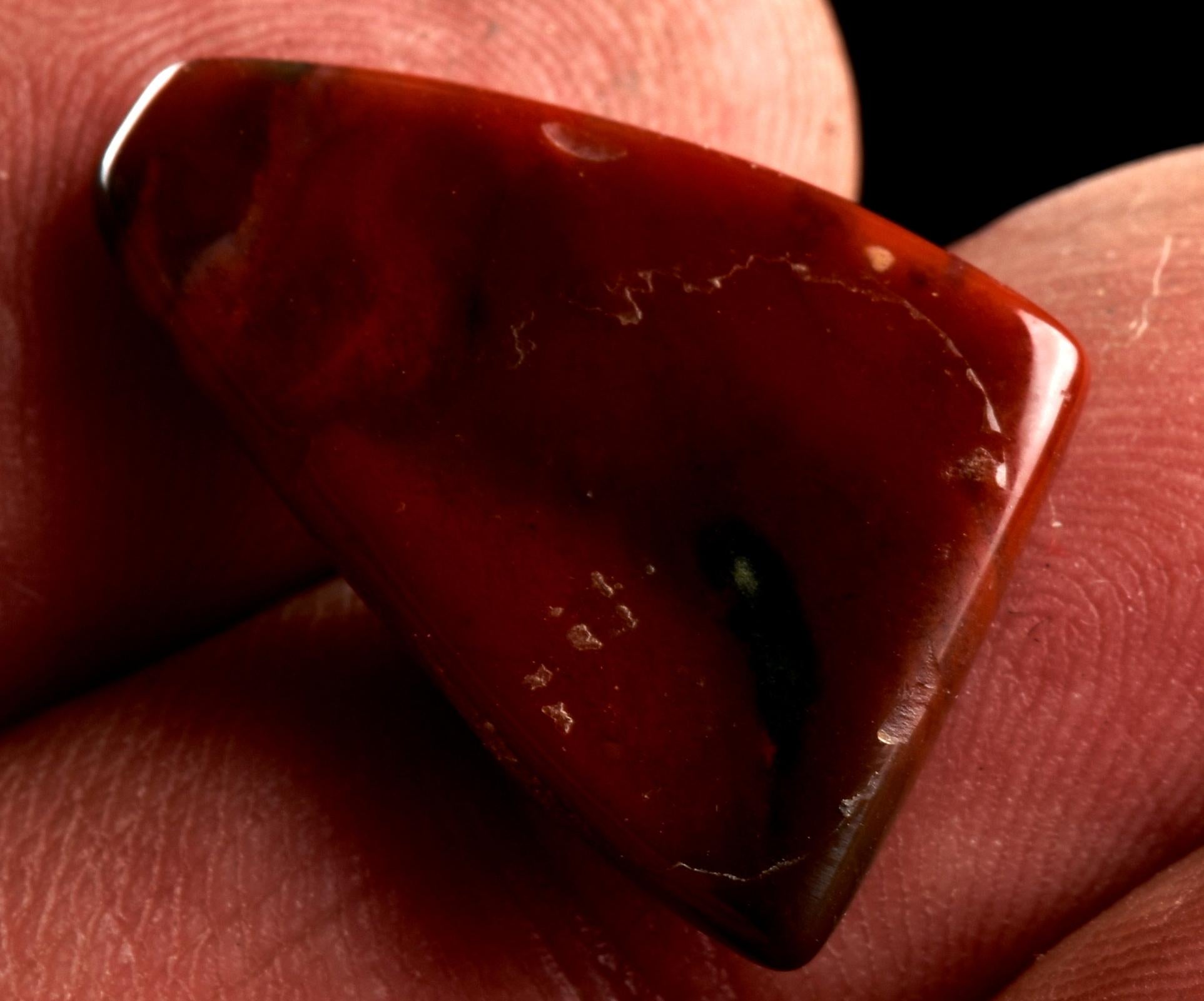 Bloodstone  Pocket Stone, Energy Cleansing, Grounding, Strength 8286