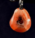 old  Mystic pink Carnelian tumble  with cave pendant for strength courage creativity Carnelian  for strength 8249