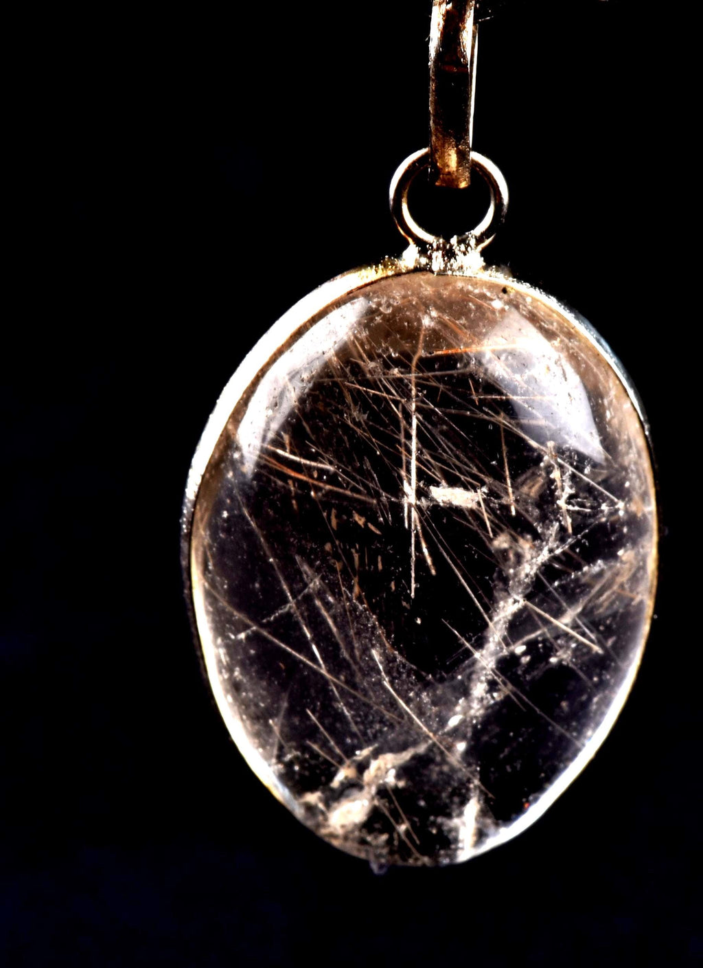 satyaloka silver rutile silver  pendant  cleans aura,scrying,spiritual inspiration #8250