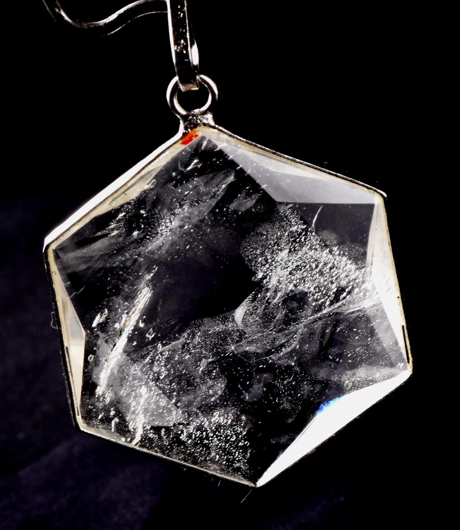 satyaloka Quartz Hexagonal Star Pendant Devic angel  Facilitator Accelerator| Hexagram | Sacred Geometry 8260
