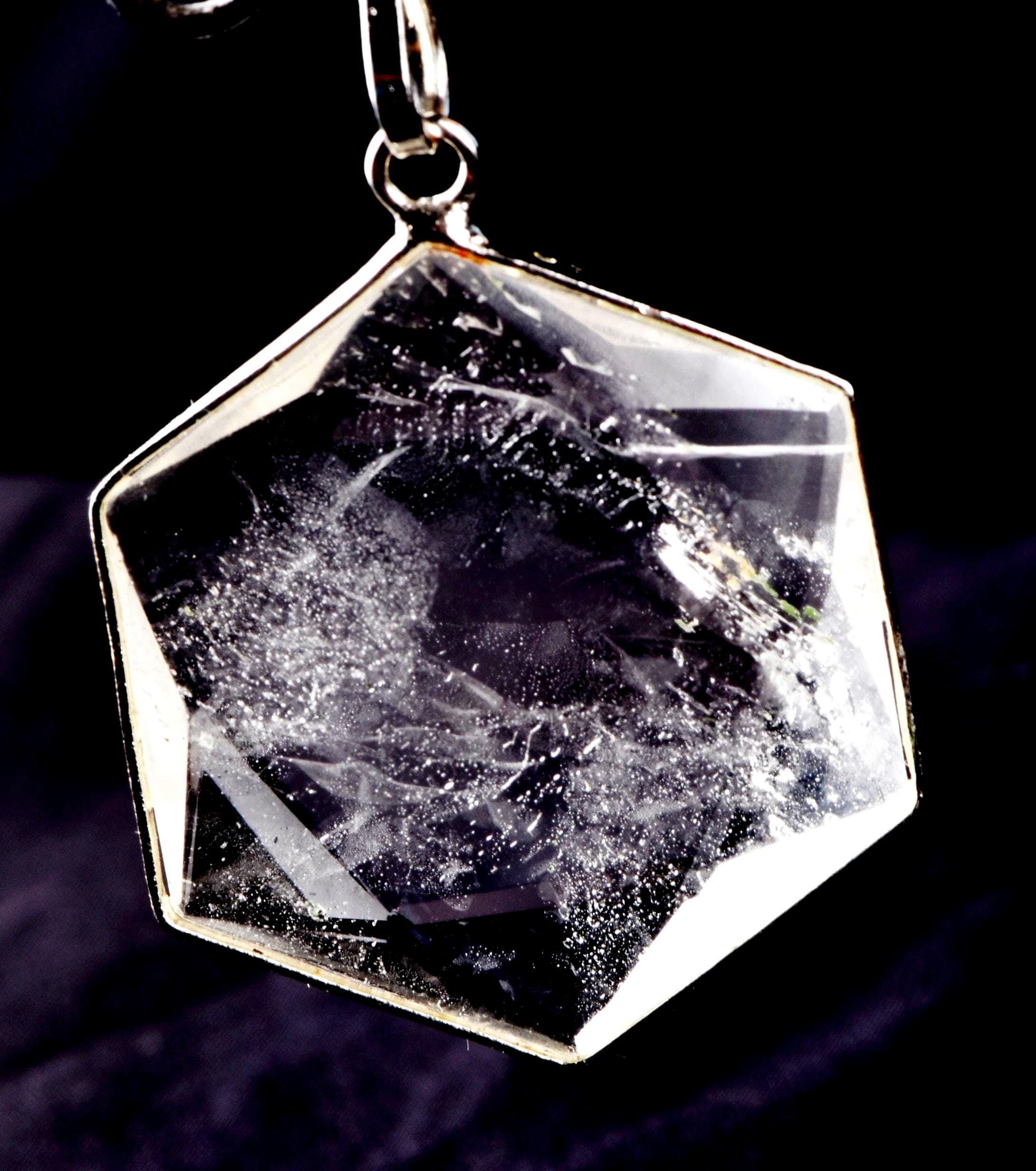 satyaloka Quartz Hexagonal Star Pendant Devic angel  Facilitator Accelerator| Hexagram | Sacred Geometry 8260