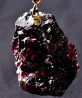 Garnet natural  juicy gem free form pendant passion courage shaman with cord # 8261
