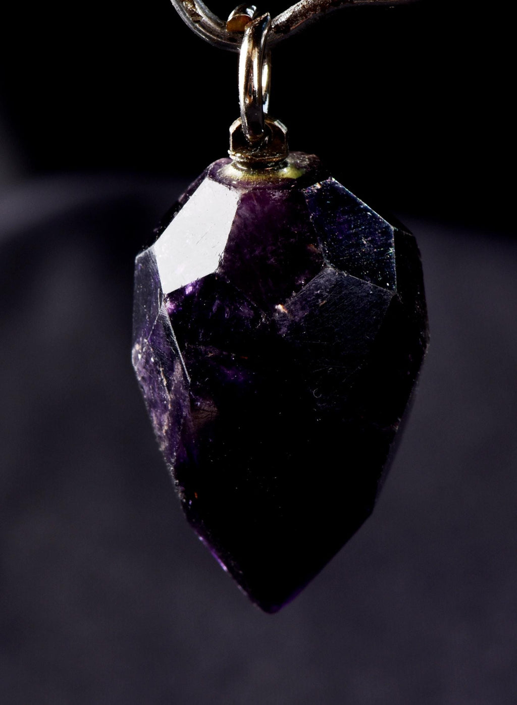 Dark Amethyst  grape faceted pendant  cell regeneration,negative ion generation  #8271