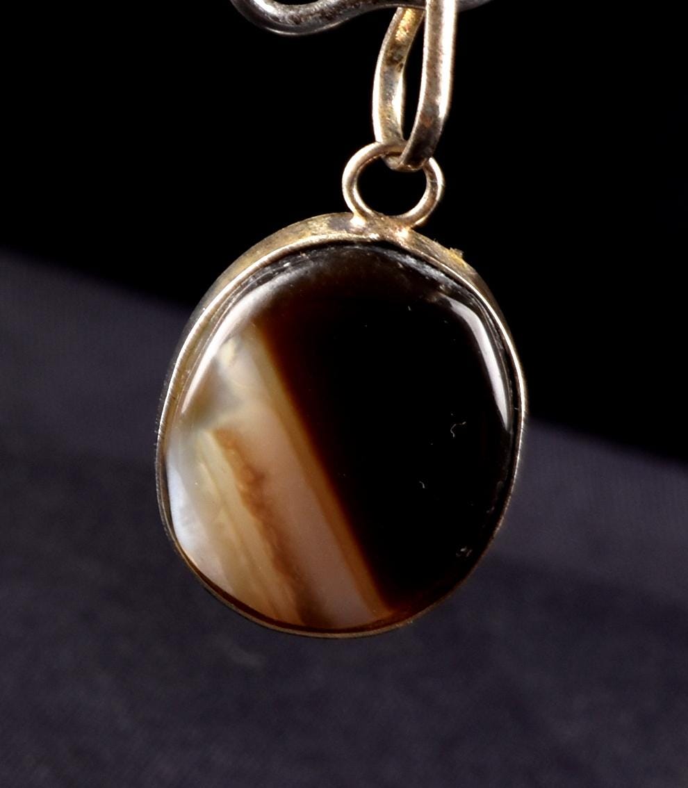 Rare Mystic  Sulemani soloman stone  natural  yin yang  pendant #8272