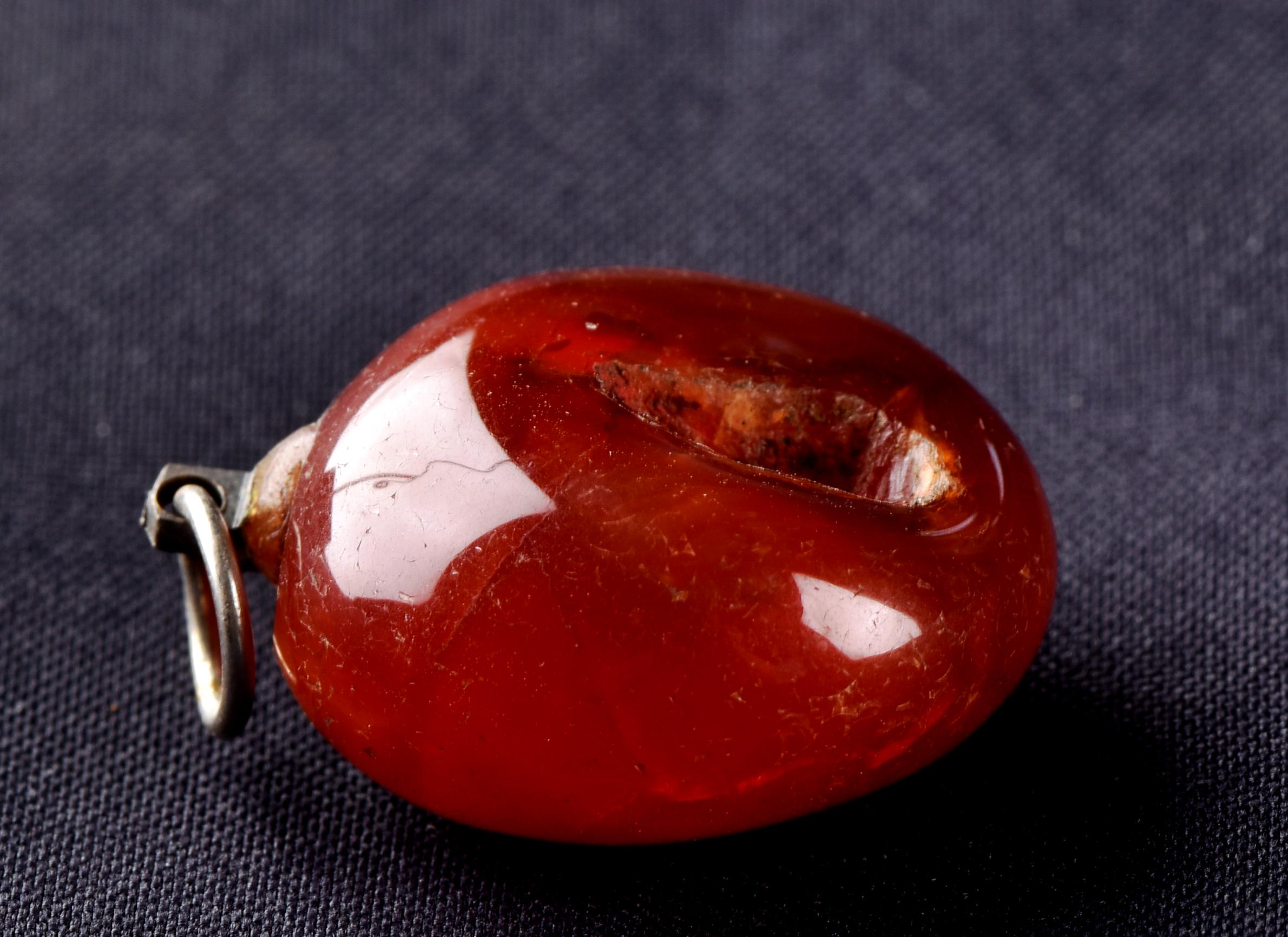 old carnelian natural cave   pendant creativity courage protection strength   #8262