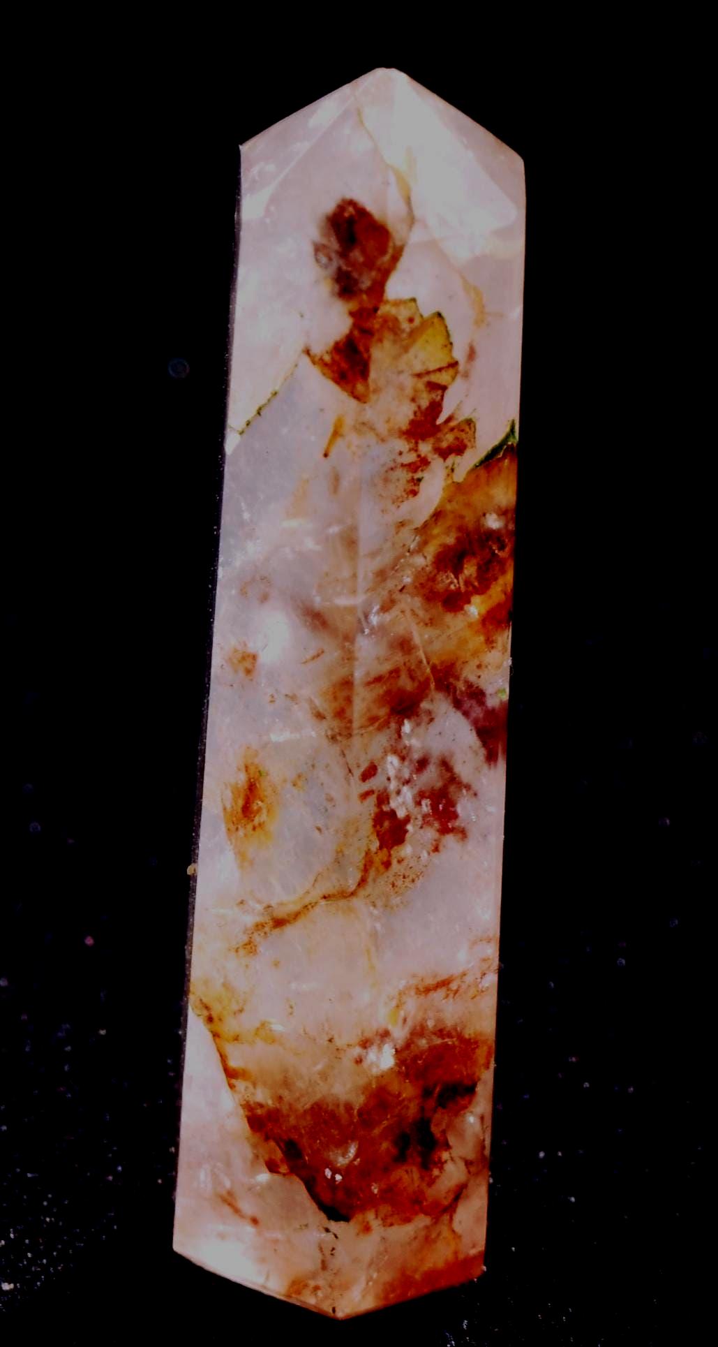 Himalayan Red   agnitite  pocket obelisk  Spiritual spark of supra mental transformation   # 8280