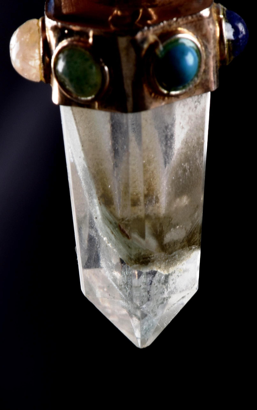 Himalayan lemurian  manifestation quartz  baby quartz inside rainbow   crystal  special multi gem pendant#7308