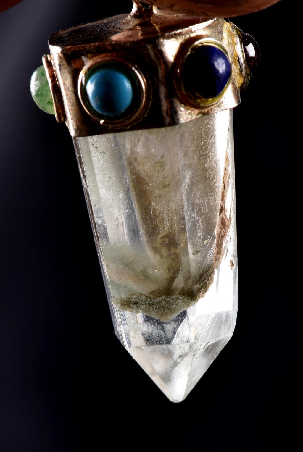 Himalayan lemurian  manifestation quartz  baby quartz inside rainbow   crystal  special multi gem pendant#7308