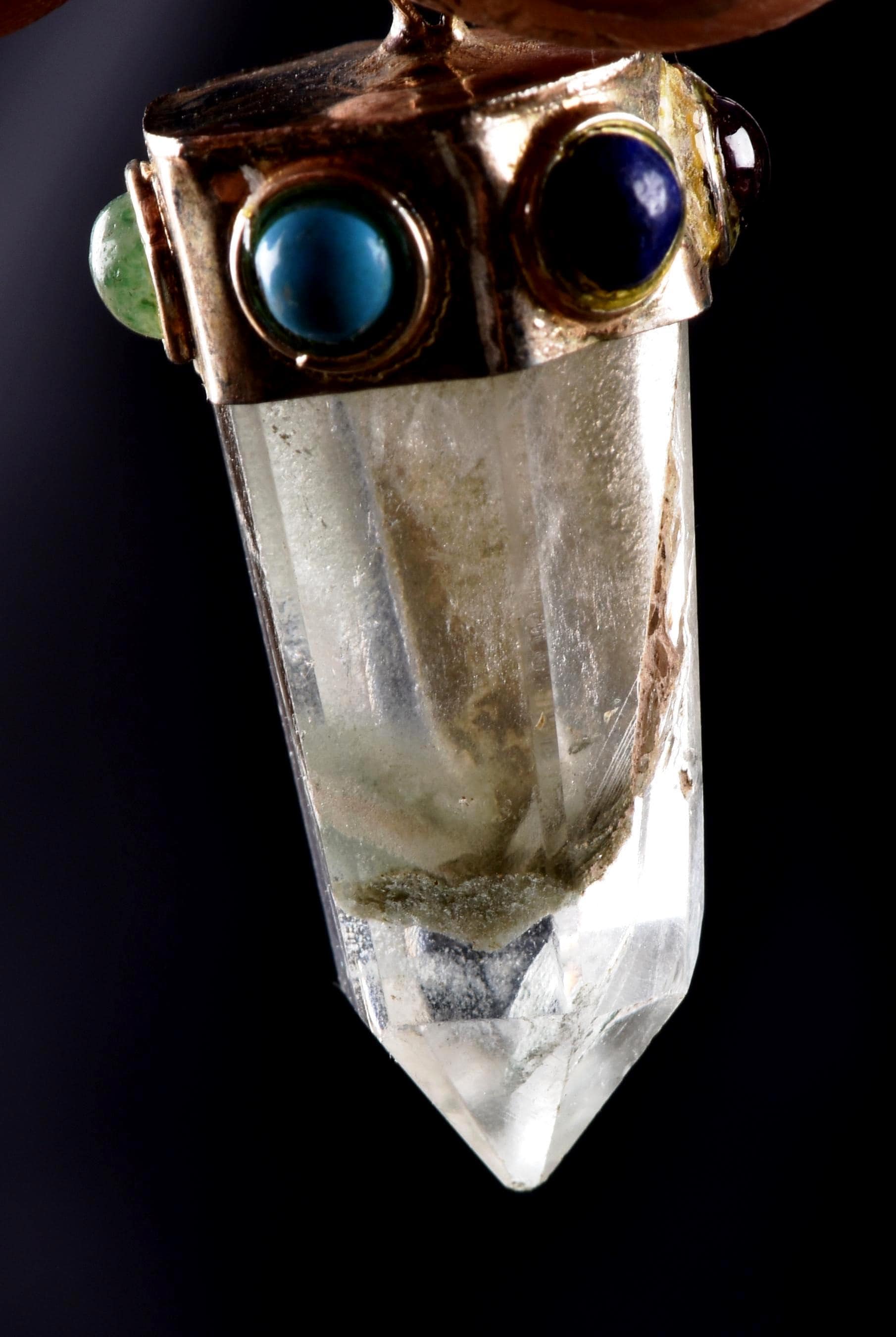 Himalayan lemurian  manifestation quartz  baby quartz inside rainbow   crystal  special multi gem pendant#7308