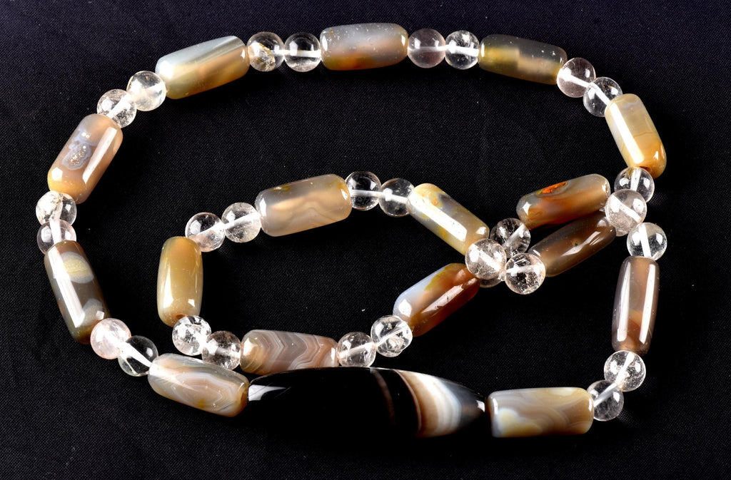 old rare Mystic Sulemani  bhaisajyaguru soloman bead necklace  shaman protection reach patina  # 8292