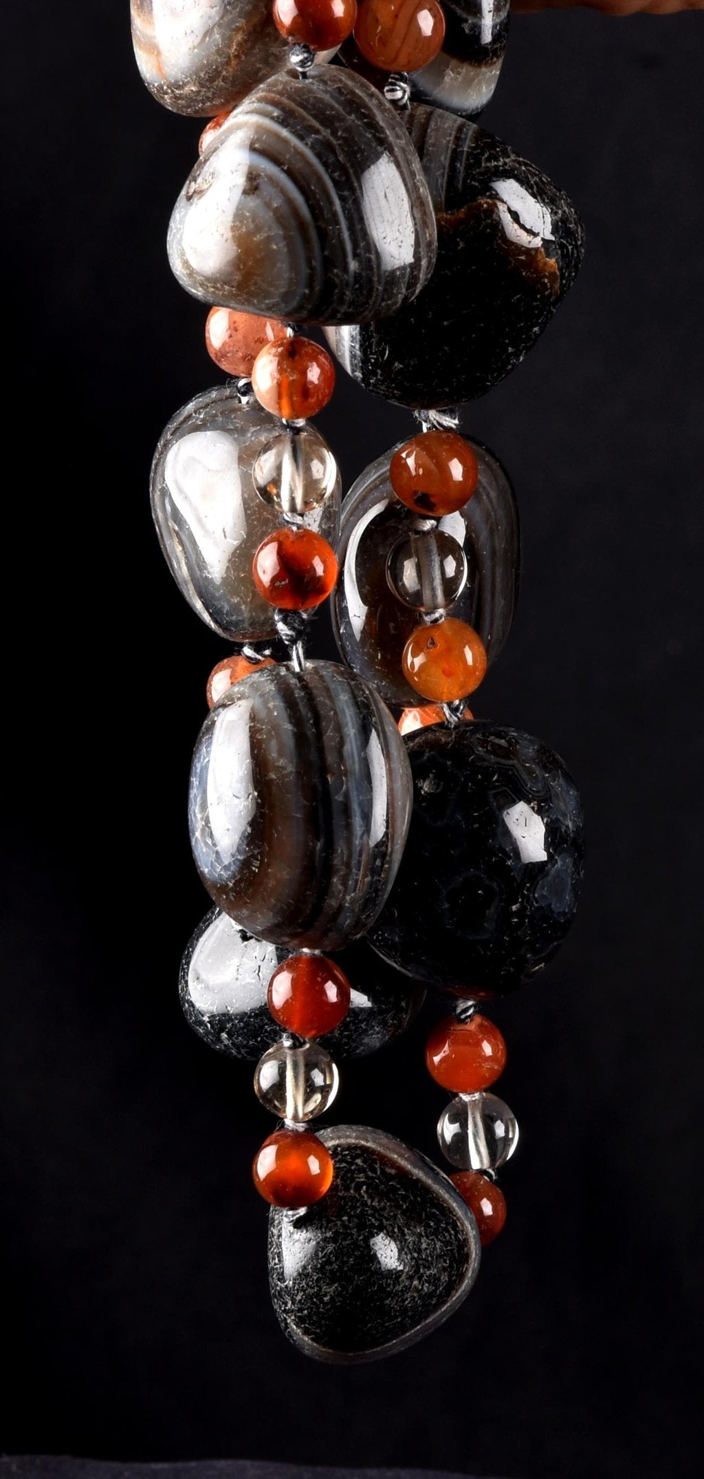 old rare Mystic Sulemani  soloman bead necklace  shaman protection reach patina  # 8300