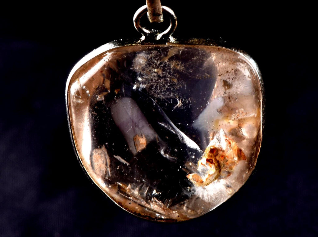 Satyaloka   manifestation quartz mysterious scrying silver  pendant High frequency synergy 12 crystal   #8253