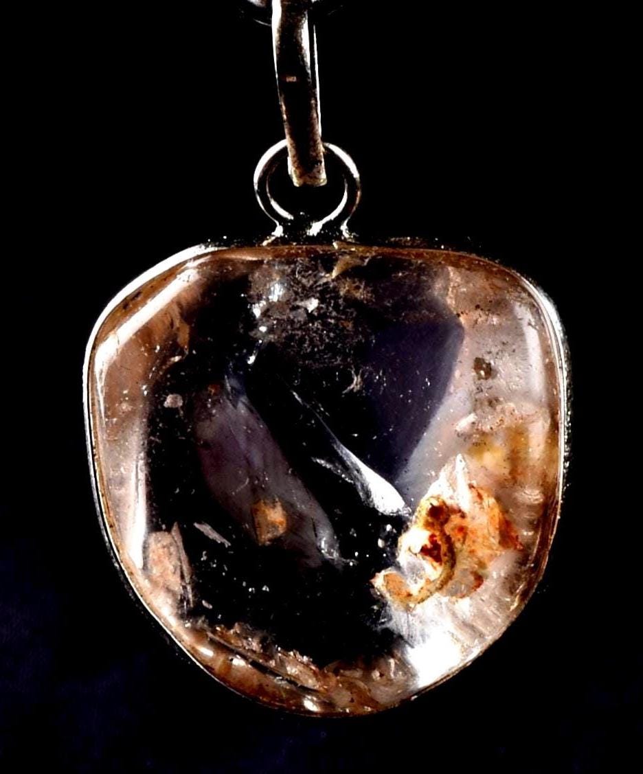 Satyaloka   manifestation quartz mysterious scrying silver  pendant High frequency synergy 12 crystal   #8253