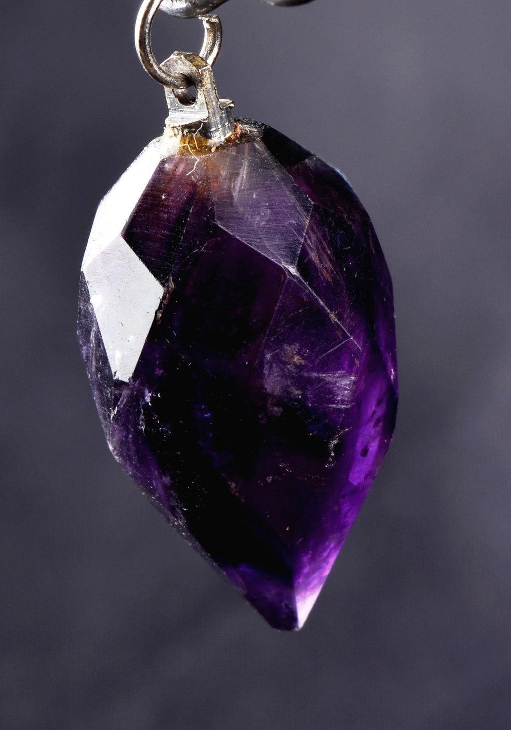 Dark Amethyst  grape faceted pendant  cell regeneration,negative ion generation  #8274