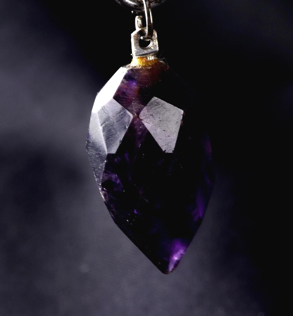 Dark Amethyst  grape faceted pendant  cell regeneration,negative ion generation  #8274