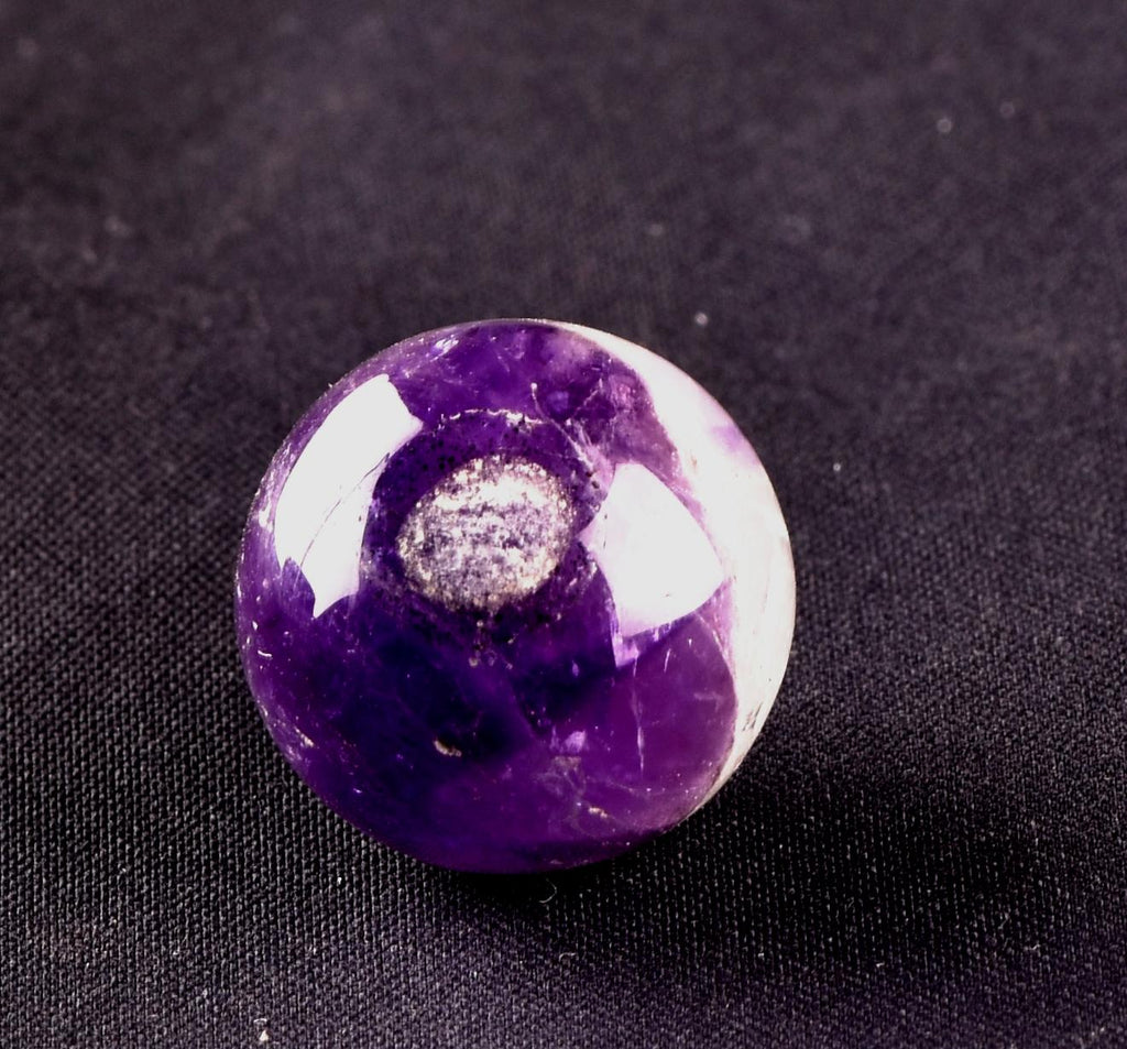Amethyst chevron pocket sphere evil eye cell regeneration,negative ion generation  #8282