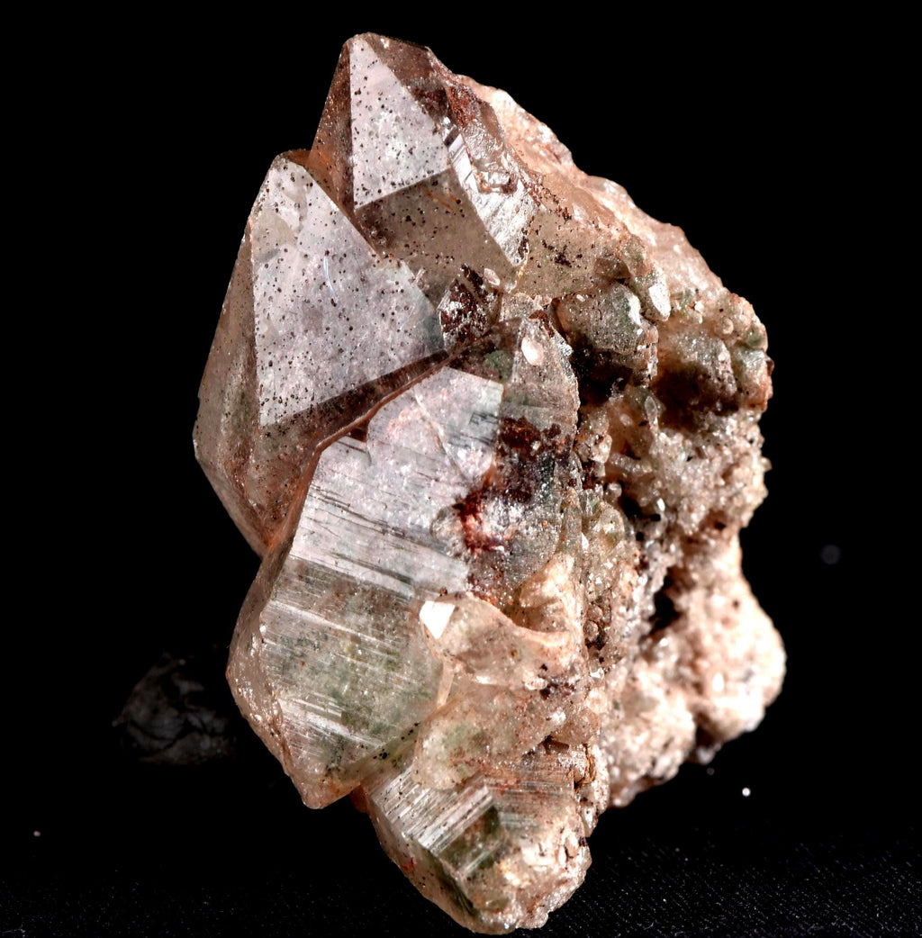 Himalayan pink crystal with green chlorite  gwindel Phantom,,rutile,lodolite,d.t, rare floater,#7572