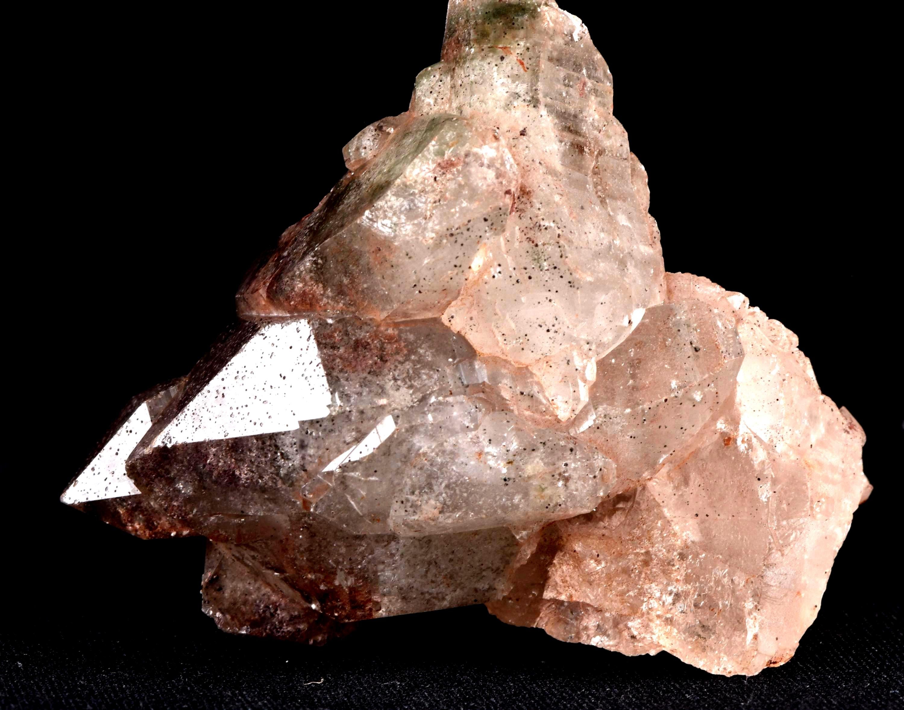 Himalayan pink crystal with green chlorite  gwindel Phantom,,rutile,lodolite,d.t, rare floater,#7572