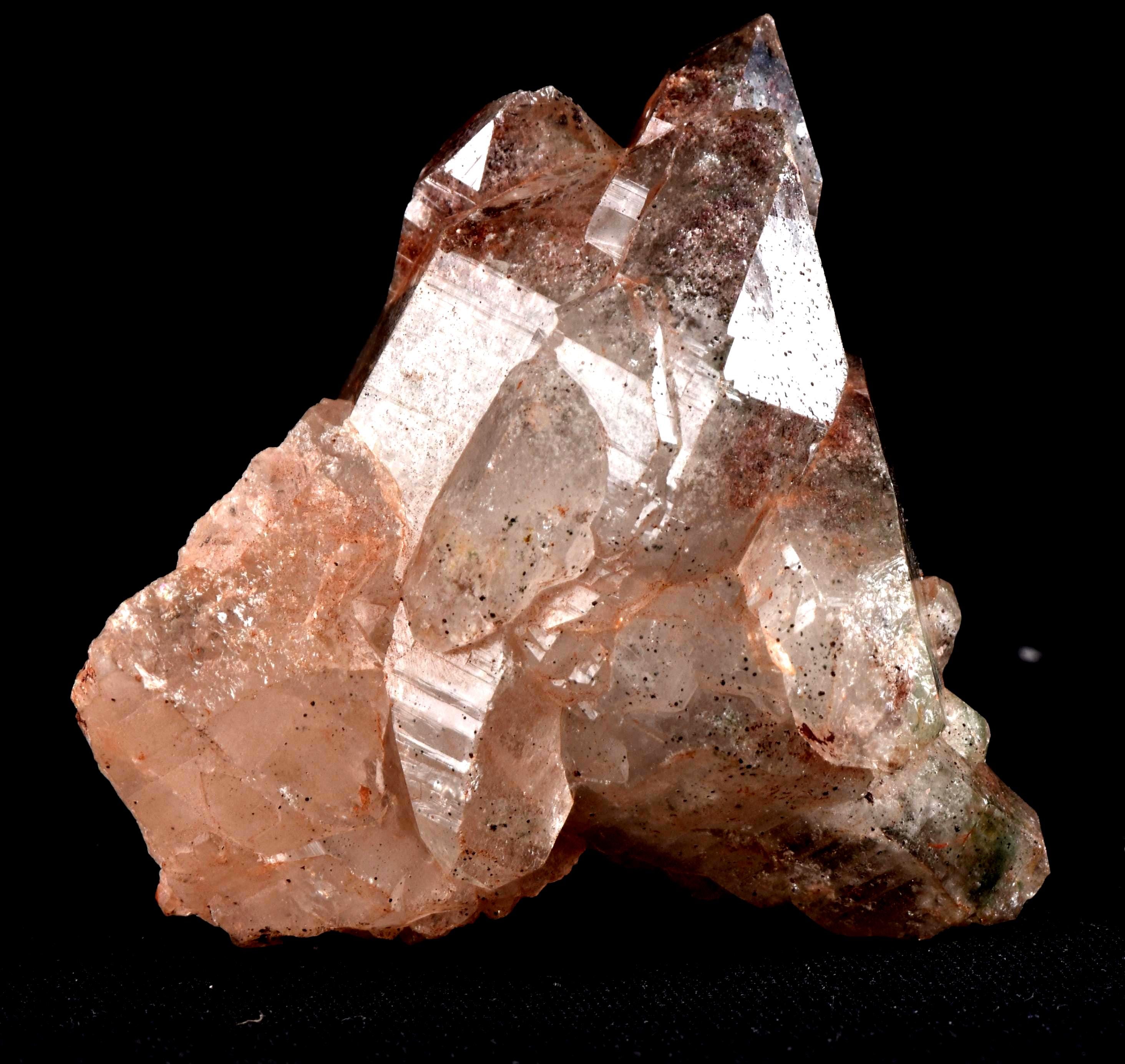 Himalayan pink crystal with green chlorite  gwindel Phantom,,rutile,lodolite,d.t, rare floater,#7572