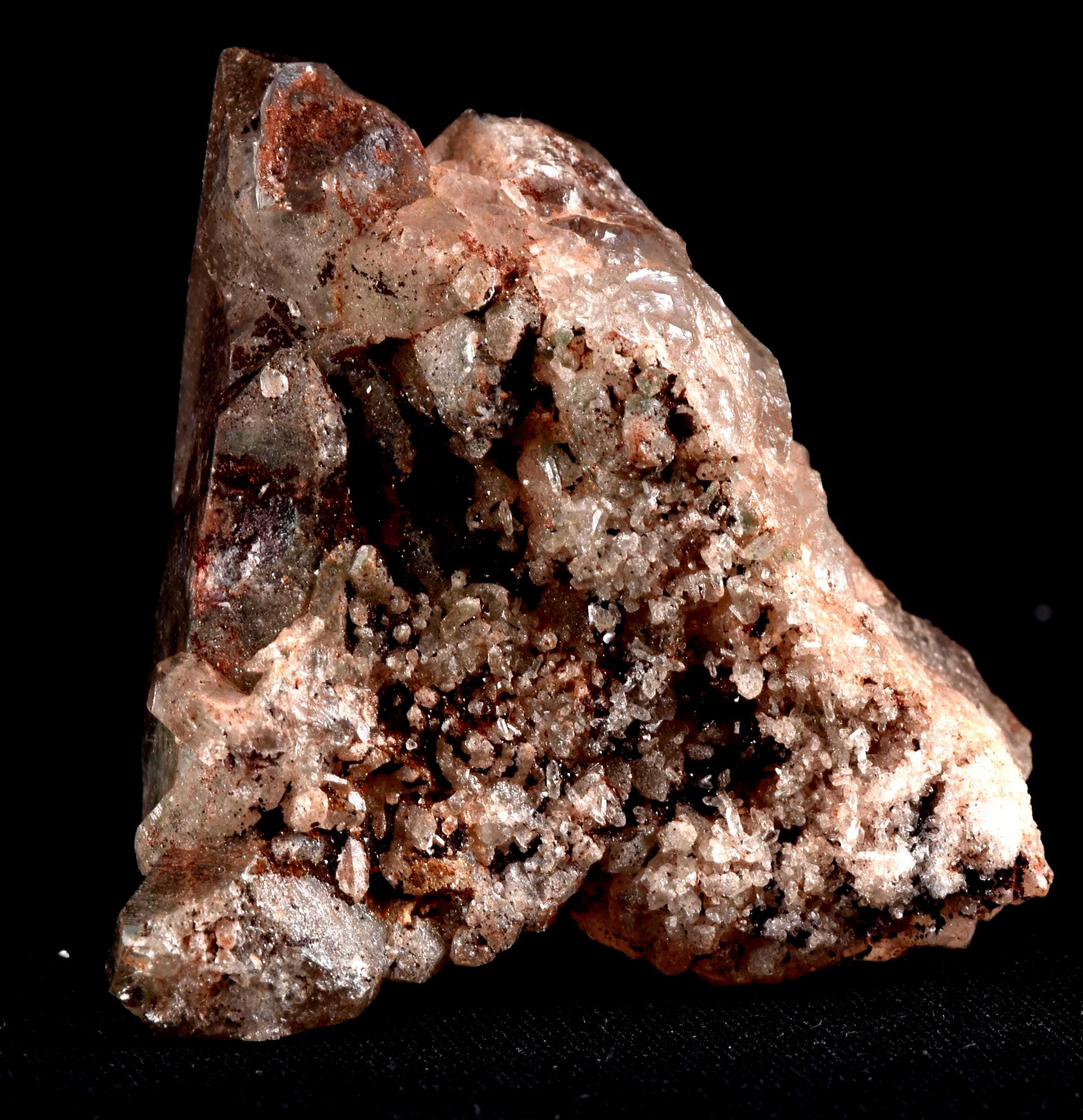 Himalayan pink crystal with green chlorite  gwindel Phantom,,rutile,lodolite,d.t, rare floater,#7572