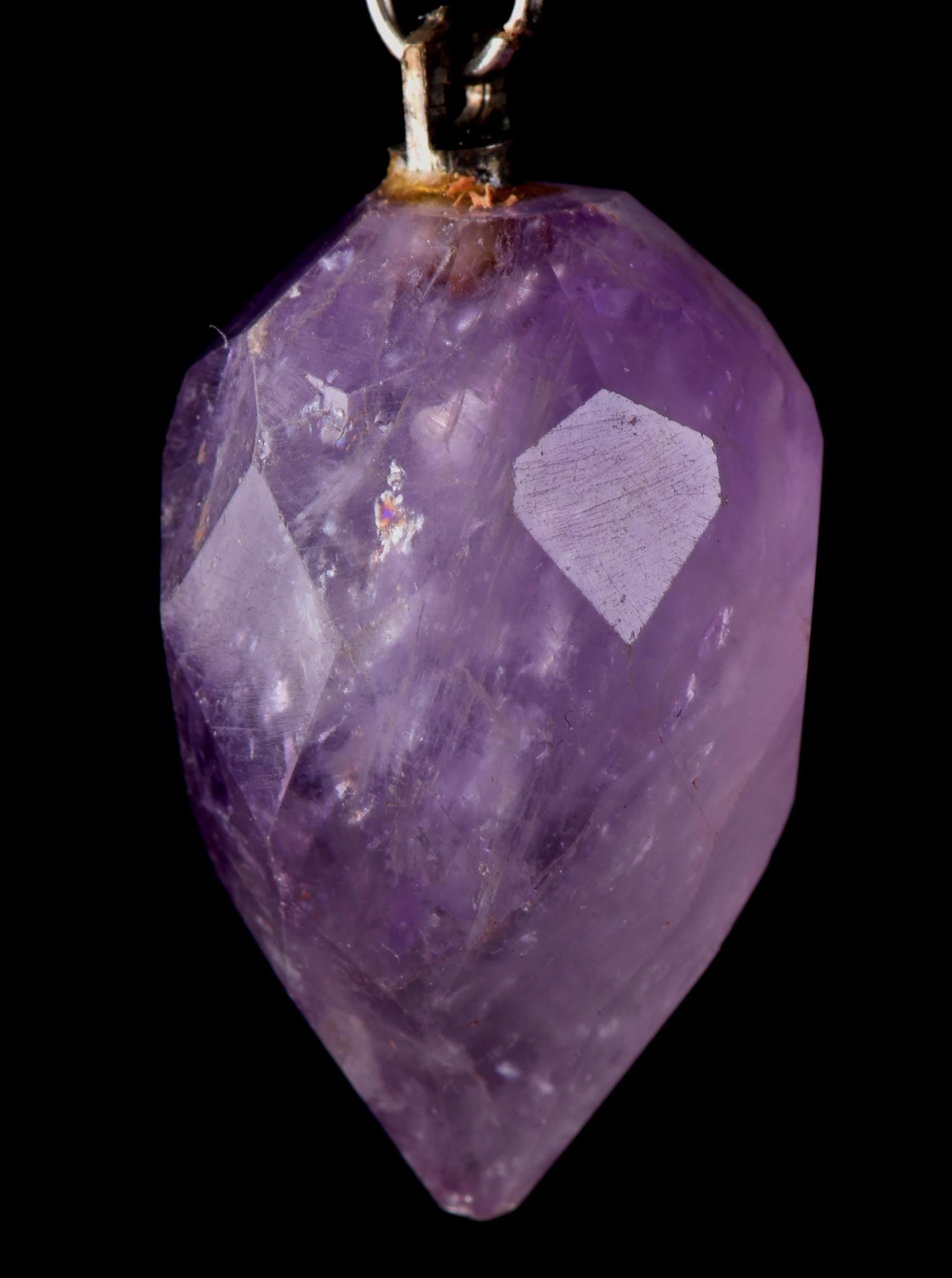 Amethyst  grape faceted pendant  cell regeneration,negative ion generation  #6991
