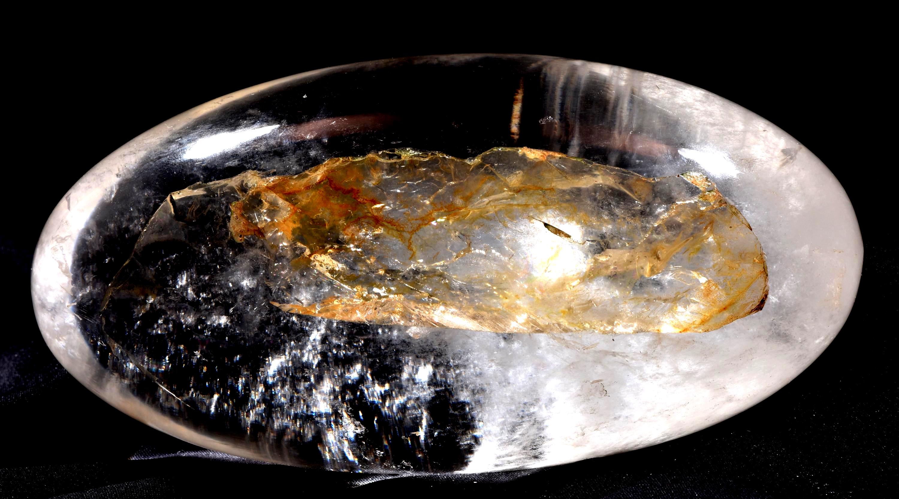 Satyaloka satyamani golden healer scrying devic mirror Lingam   High frequency synergy 12 crystal ''sat-chit -ananda  1014
