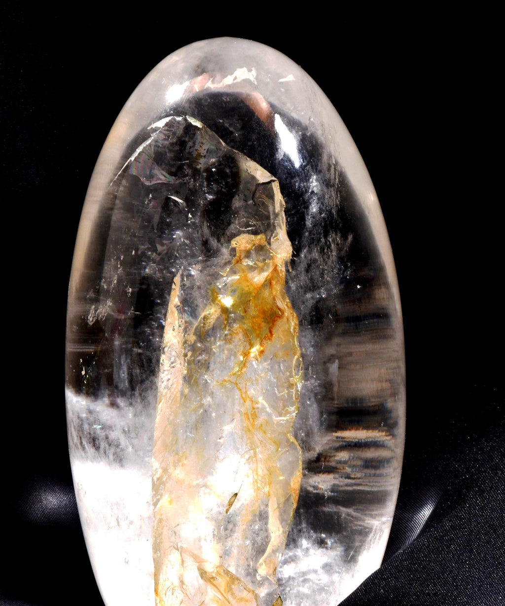 Satyaloka satyamani golden healer scrying devic mirror Lingam   High frequency synergy 12 crystal ''sat-chit -ananda  1014