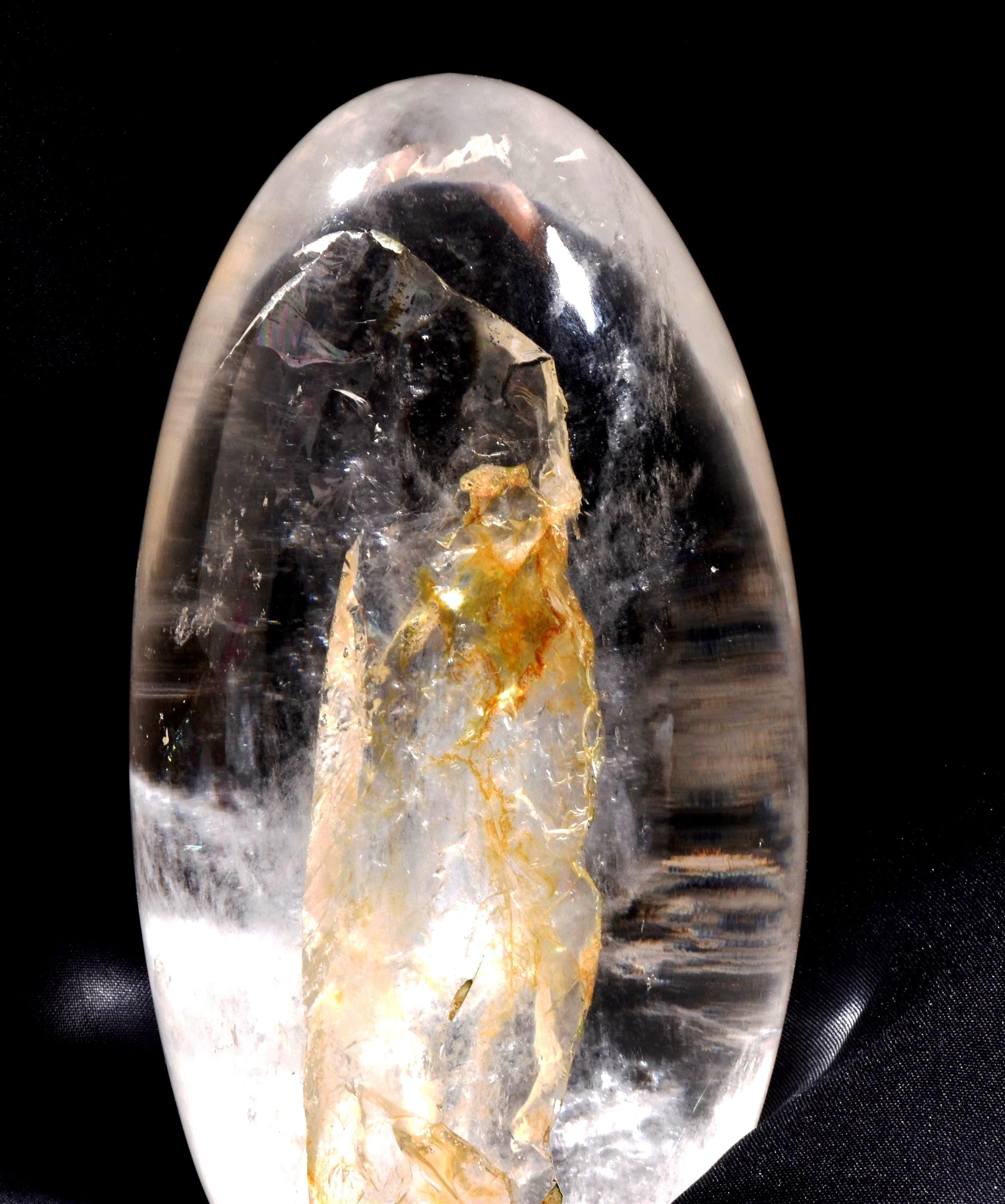 Satyaloka satyamani golden healer scrying devic mirror Lingam   High frequency synergy 12 crystal ''sat-chit -ananda  1014