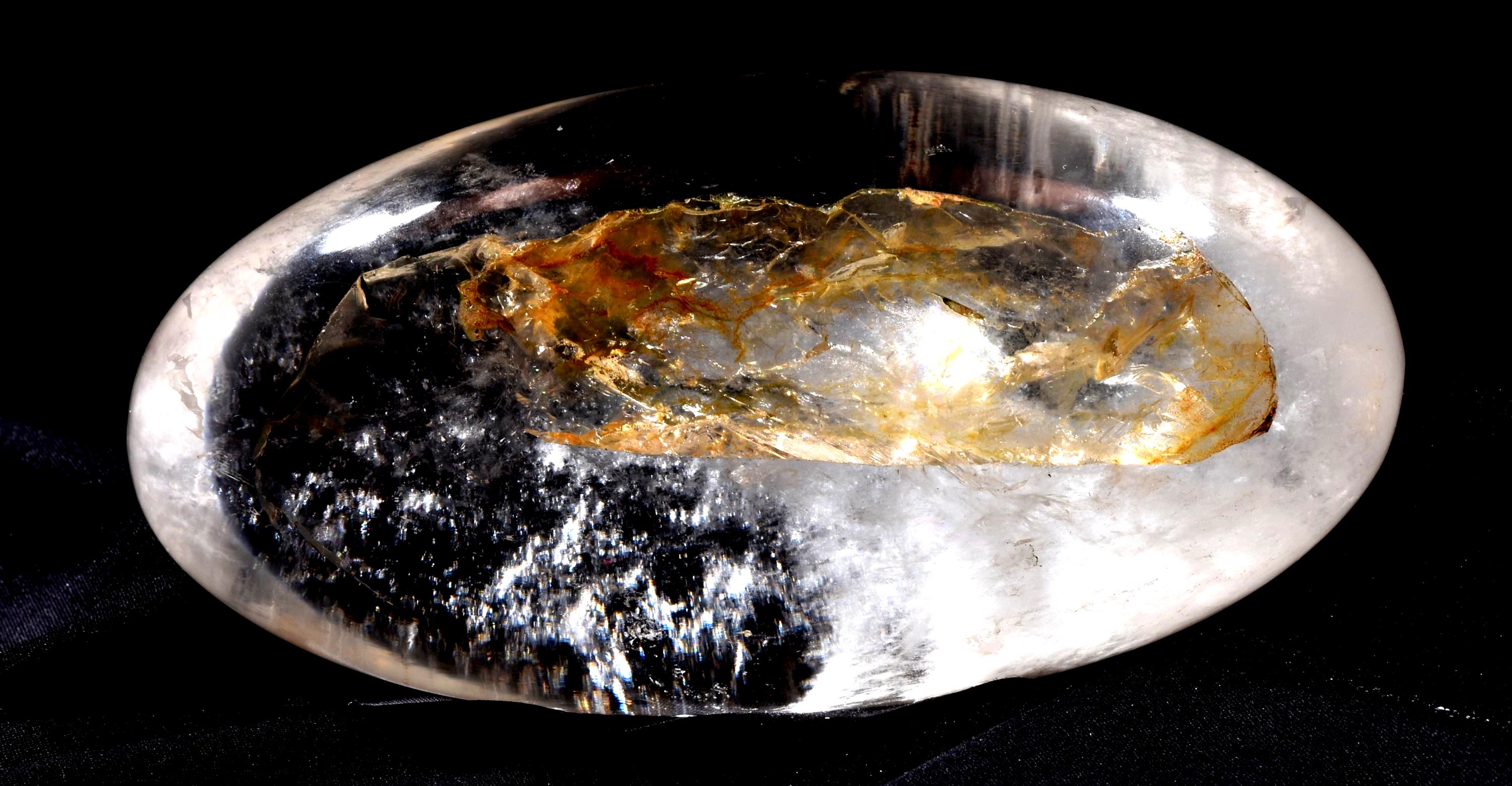 Satyaloka satyamani golden healer scrying devic mirror Lingam   High frequency synergy 12 crystal ''sat-chit -ananda  1014