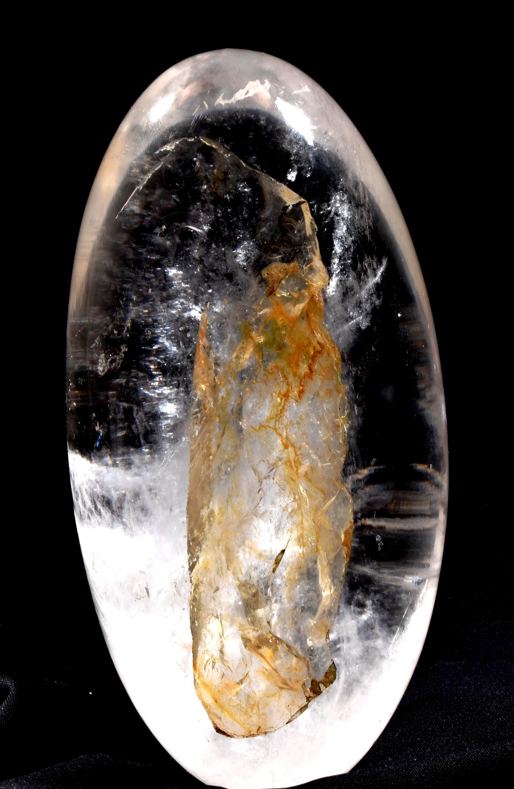 Satyaloka satyamani golden healer scrying devic mirror Lingam   High frequency synergy 12 crystal ''sat-chit -ananda  1014