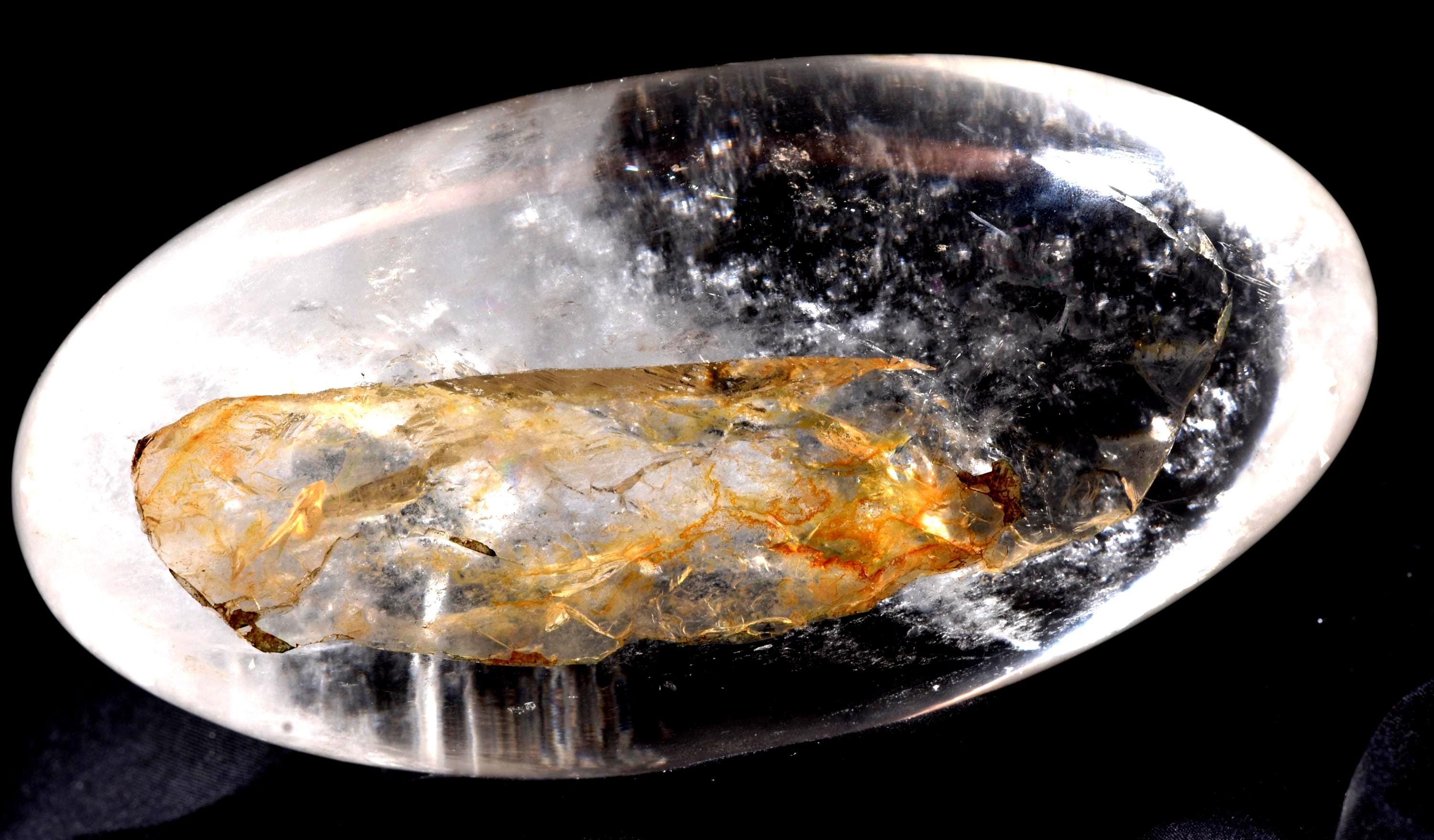 Satyaloka satyamani golden healer scrying devic mirror Lingam   High frequency synergy 12 crystal ''sat-chit -ananda  1014