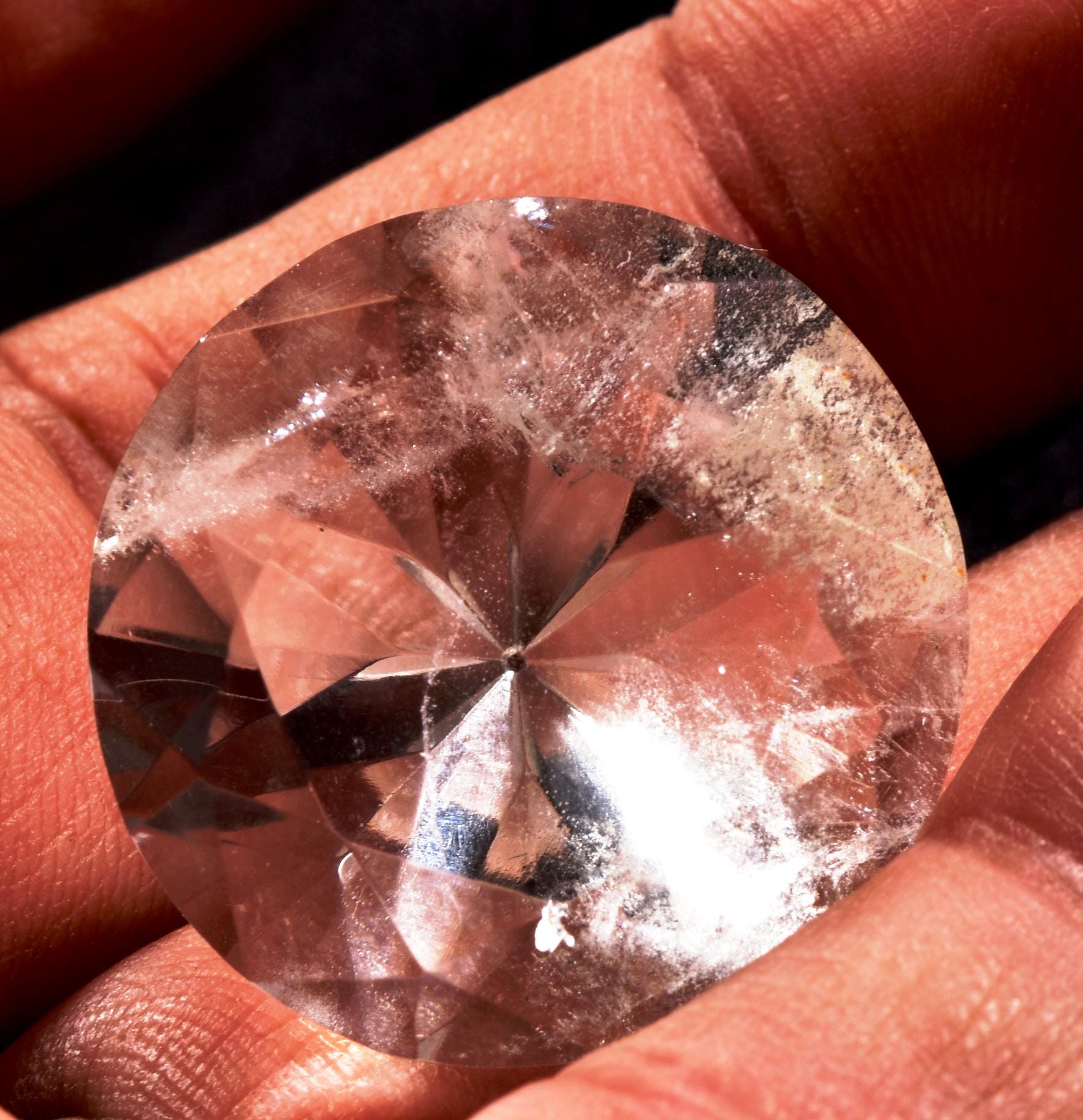 Satyaloka  quartz High frequency synergy 12 crystal  Brilliant cut Diamond shape #1016