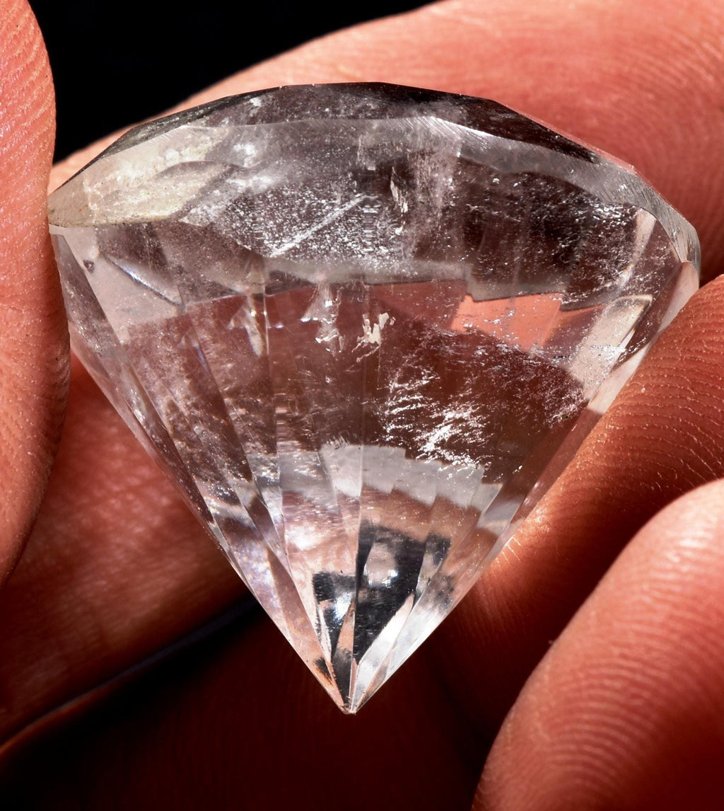 Satyaloka  quartz High frequency synergy 12 crystal  Brilliant cut Diamond shape #1016